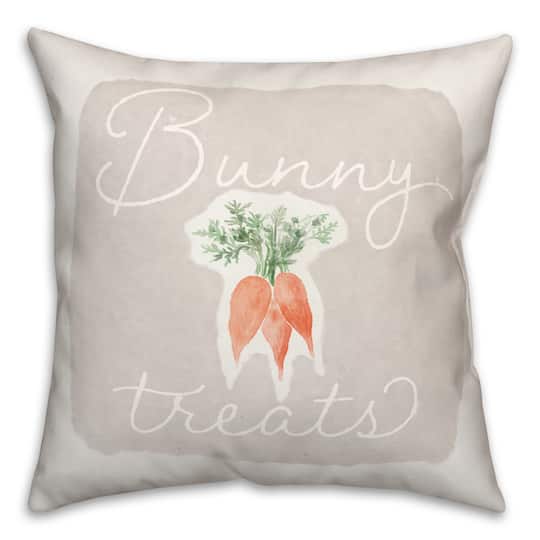 Bunny Treats Pillow 2 18" x 18" Throw Pillow